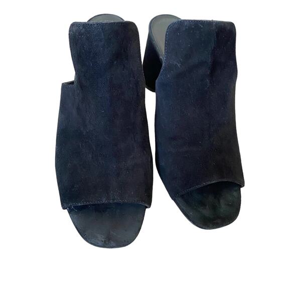 Vince Black Tanay Suede Leather Slide Mule Block Heel size 9 - Picture 4 of 11